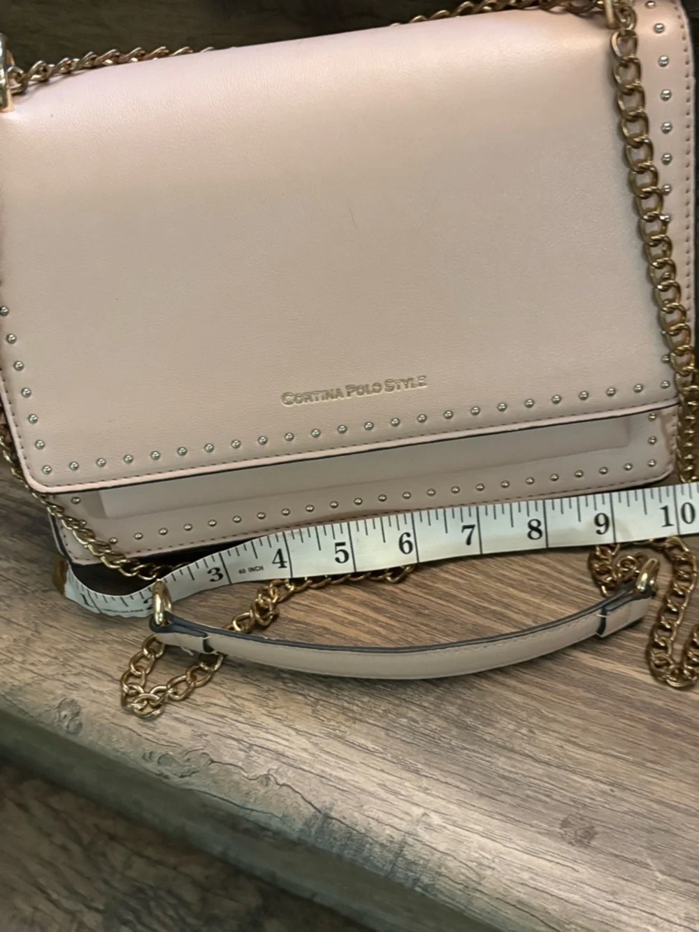Pale Pink Chain Crossbody Bag